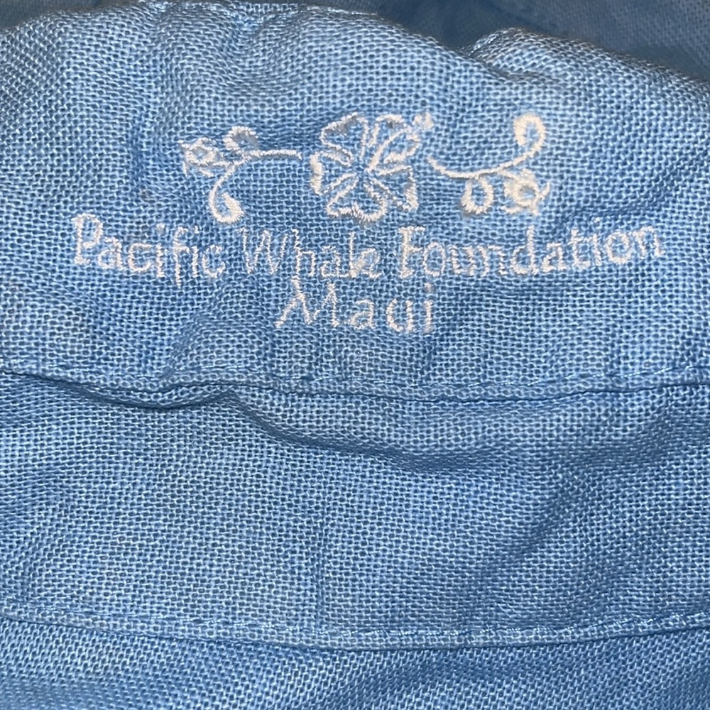 Pacific Whale Foundation Maui Hawaii cotton sun hat blue floral